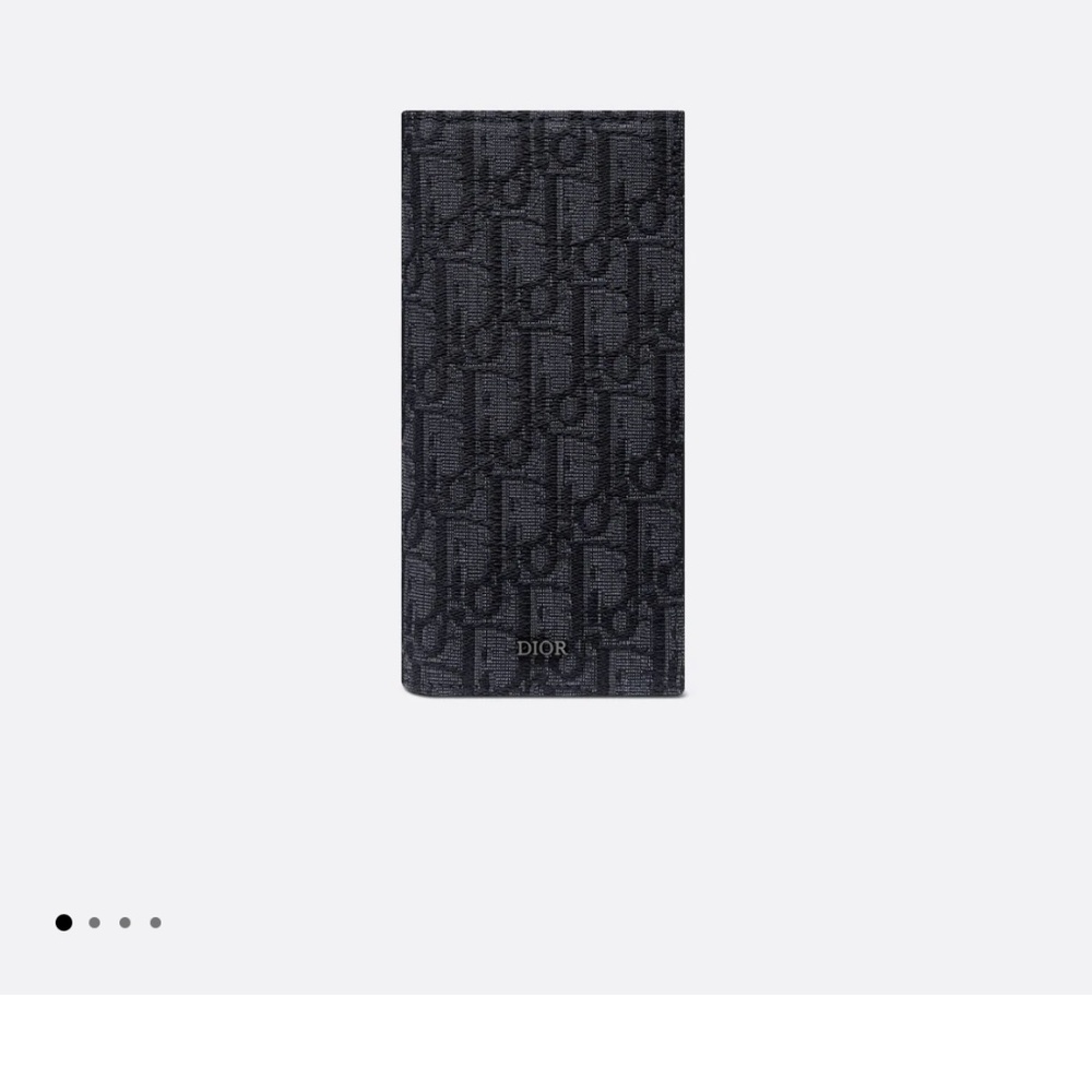 Vertical Long Wallet - Black Dior Oblique Jacquard